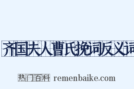 齐国夫人曹氏挽词反义词是什么意思的图片